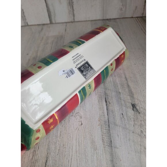 Tabletops Gallery winter Land‎ Santa Claus reindeer ceramic bread tray - Picture 7 of 7